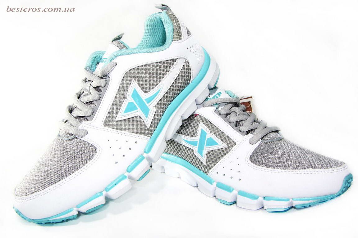 Женские кроссовки XTep Sports Shoes Grey/White/Blue - фото №3